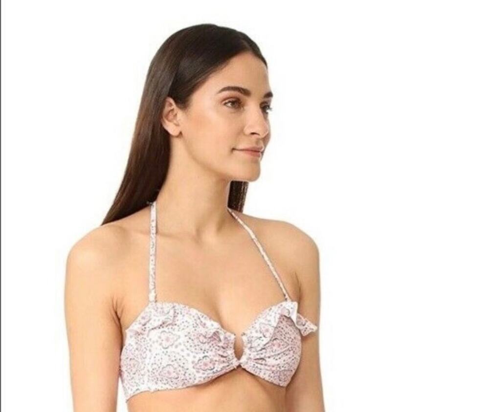 NWT Eberjey Timba Mimi Ruffled Bandeau Bikini Top